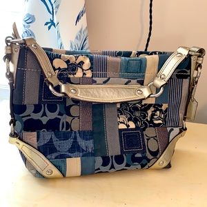 Coach denim patchwork bag